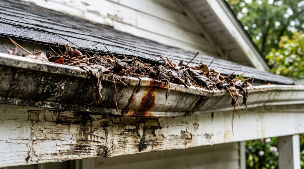 High-quality stock photograph, 16:9 ratio, close-up of roof