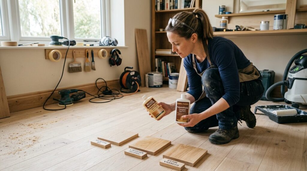 Professional home improvement scene: DIY homeowner in casual