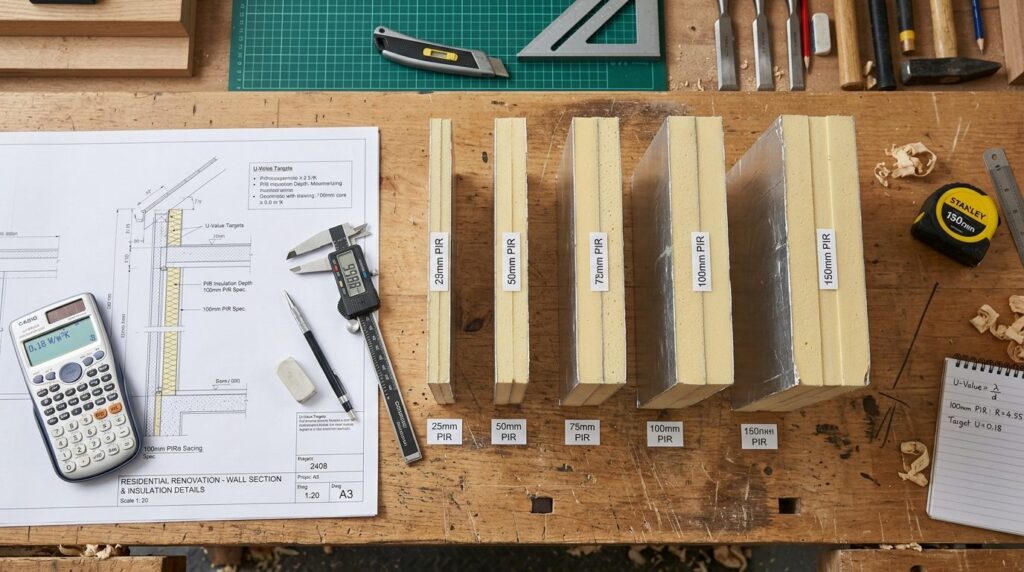 Detailed overhead shot of a craftsmans workbench with PIR i