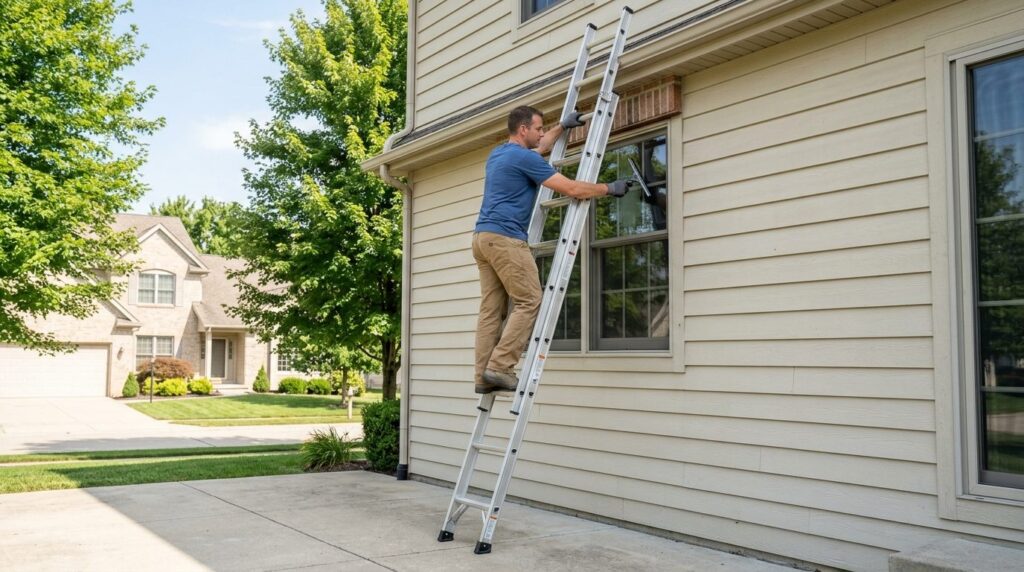 Residential home exterior showing properly positioned extens
