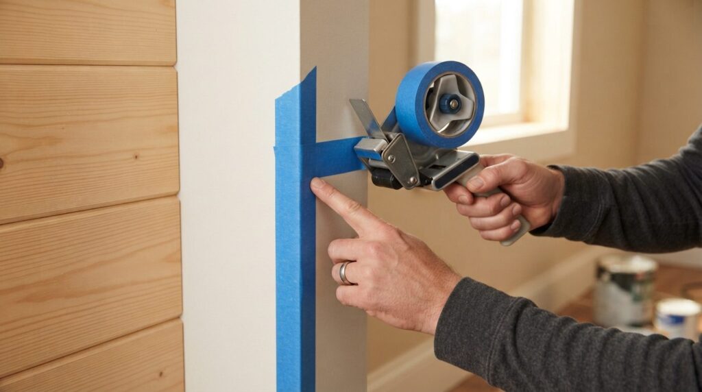 Close-up shot of a homeowners hands using a professional ta